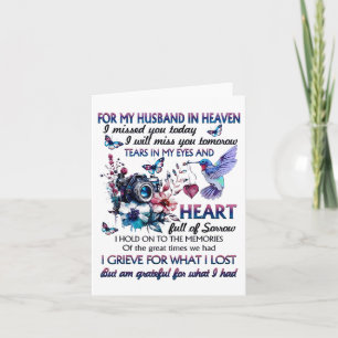 Carte Pour mon mari au ciel j'ai pensé à toi aujourd'hui