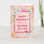 Carte Pour Mother-in-law<br><div class="desc">Say Happy Birthday with a delightful scrap-booking card. With lots of flowers,  butterflies,  and even a friendly caterpillar,  this card is sure to delight. Copyright Norma Cornes.</div>
