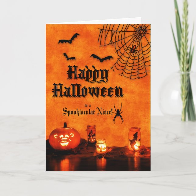 Carte pour Niece Orange et Black Halloween (Devant)