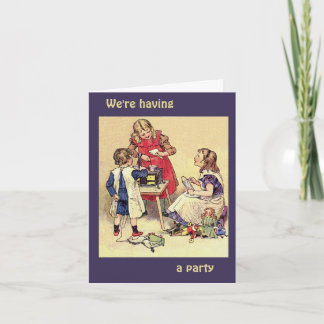 Carte pour notes antique d'invitation de partie de