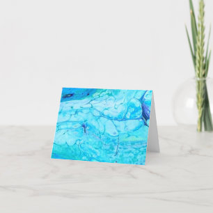 Carte pour notes blanc Abstrait de la marine Turqu