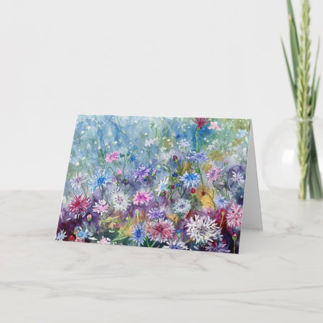 carte pour notes blanc "Bachelors' Buttons" (Devant)