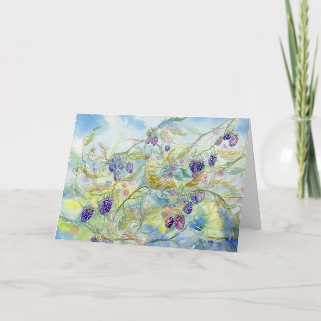 Carte pour notes blanc Blackberries (Devant)