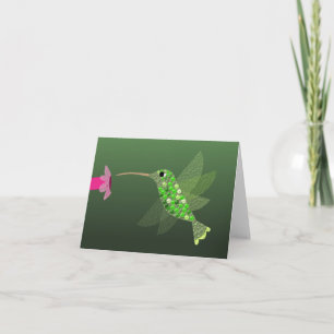 Carte pour notes blanc de colibri