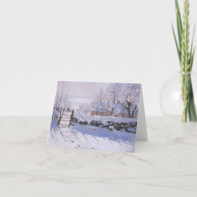 Carte pour notes blanc de la carte de Noël Monet M (Devant)