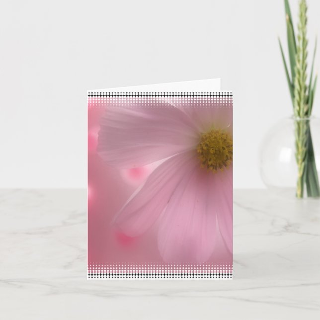 Carte pour notes blanc de marguerite rose (Devant)