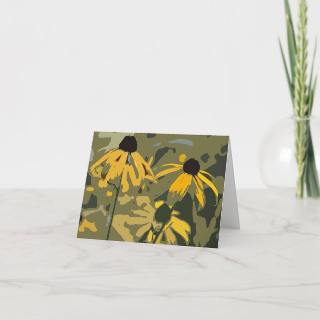 Carte pour notes blanc de Rudbeckias (Devant)