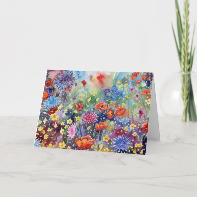 carte pour notes blanc "Poppy Meadow" (Devant)