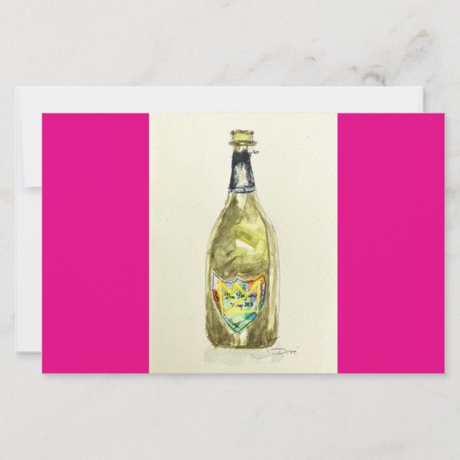 Carte pour notes Champagne rose (Devant)