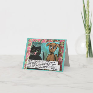 CARTE POUR NOTES-chat/chien