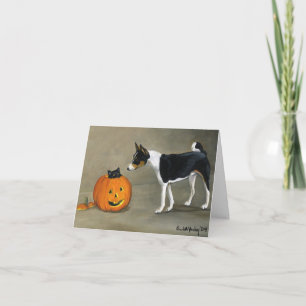 Carte pour notes d'art de chien de "Basenji