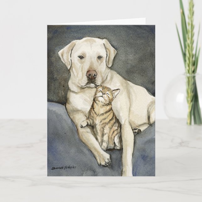 Carte pour notes d'art de chien de "laboratoire et (Devant)