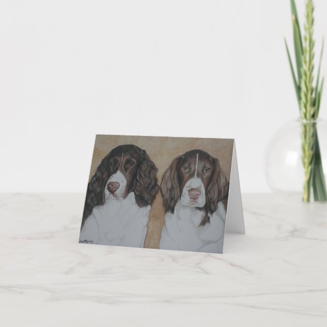 Carte pour notes d'art de chien d'épagneul de (Devant)