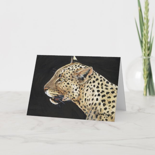 carte pour notes d'art faunique "Leopard" (Devant)