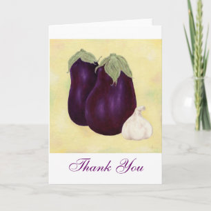 Carte pour notes d'aubergine et de Merci d'ail