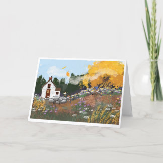 Carte pour notes d'automne plié