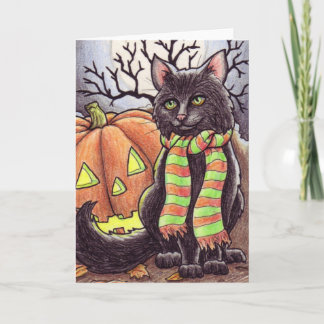 Carte pour notes de chat de Halloween
