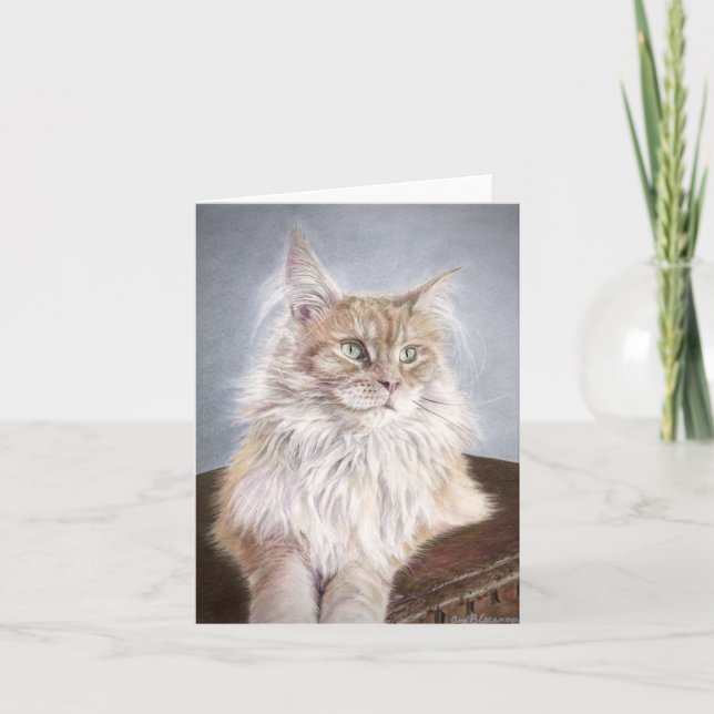 Carte pour notes de chat Maine Coon (Devant)