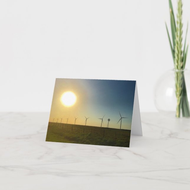 carte pour notes de coucher du soleil du Texas (Devant)