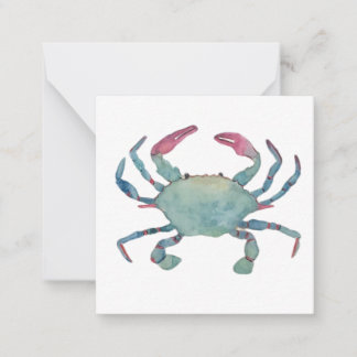 Carte pour notes de crabe aquarelle
