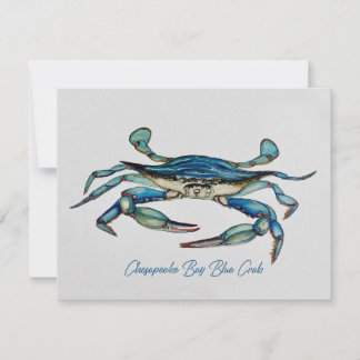 Carte pour notes de crabe bleu de la baie Chesapea
