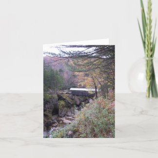 Carte pour notes de feuillage d'automne de pont de