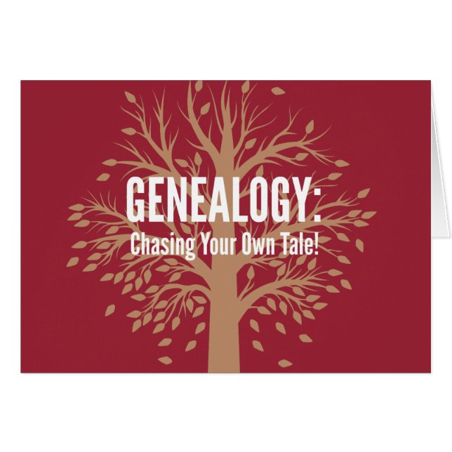 Carte pour notes de généalogie (rouge) (Devant Horizontal)