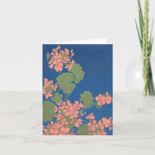 Carte pour notes de géranium rose