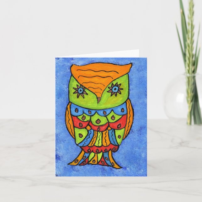 Carte pour notes de hibou Abstrait (Devant)