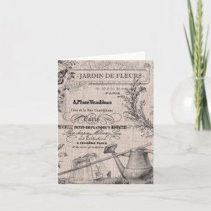carte pour notes de jardin vintage