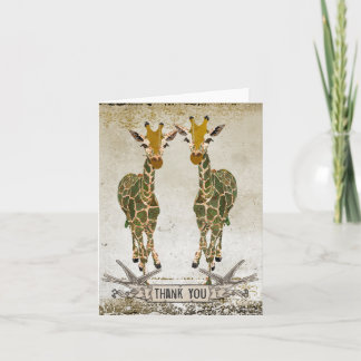 Carte pour notes de Merci des Giraffes d'or