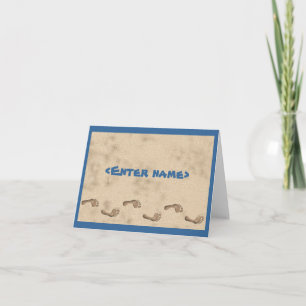 Carte pour notes de monogramme de plage