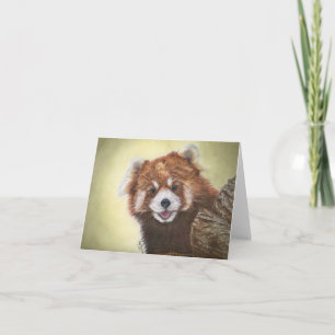 Carte pour notes de panda rouge