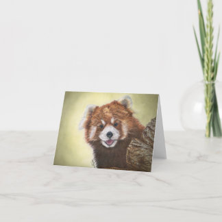 Carte pour notes de panda rouge