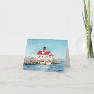 Carte pour notes de phare d'île de Roanoke