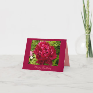 Carte pour notes de pivoine d'anniversaire