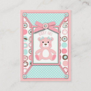Carte pour notes de rappel de fille d'ours d'ours