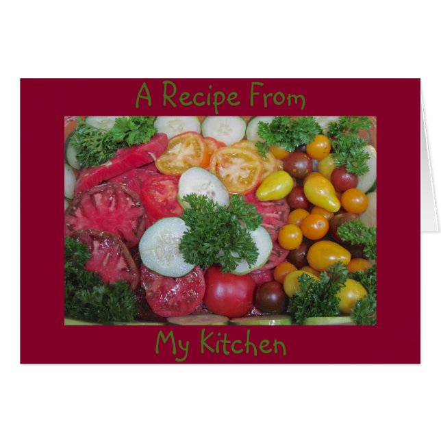 Carte pour notes de recette vide (Devant horizontal)