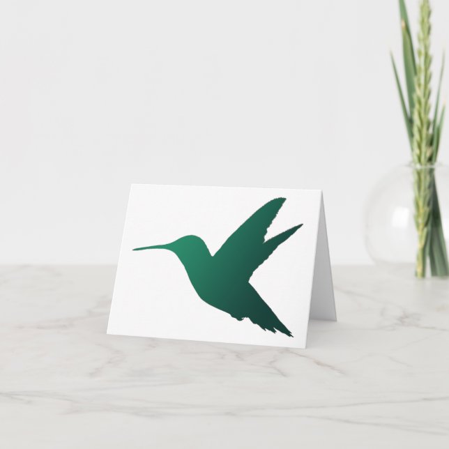 Carte pour notes de silhouette de colibri (Devant)