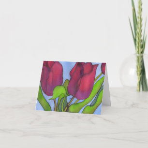 Carte pour notes de tulipes