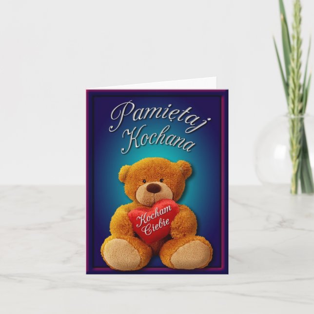 Carte pour notes de Valentine dans le polonais (Devant)