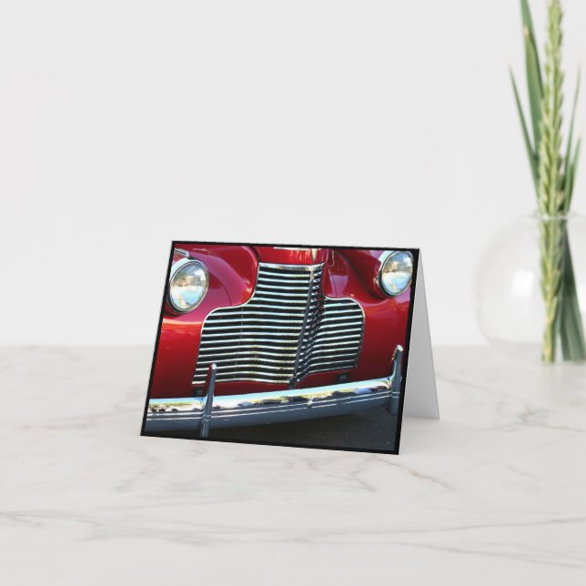 Carte pour notes de voiture rouge classique (Devant)