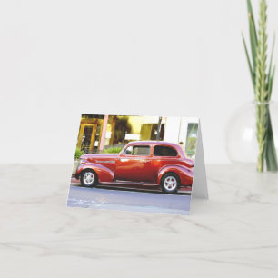 Carte pour notes de voiture rouge classique