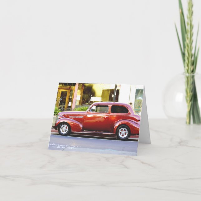 Carte pour notes de voiture rouge classique (Devant)