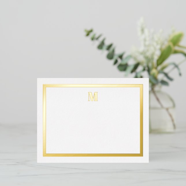 Carte pour notes d'initiaux classiques Gold Foil (Debout devant)
