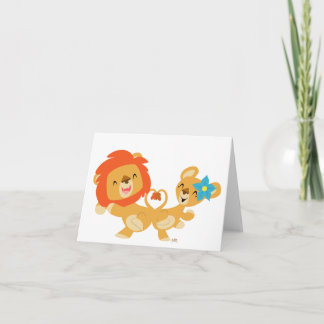 Carte pour notes du couple de lions de Saint Valen