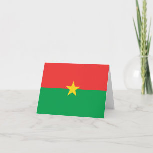 Carte pour notes du drapeau du Burkina Faso