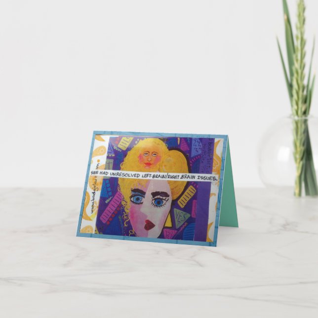 CARTE POUR NOTES-ELLE AVAIT UN CERVEAU GAUCHE/CERV (Devant)