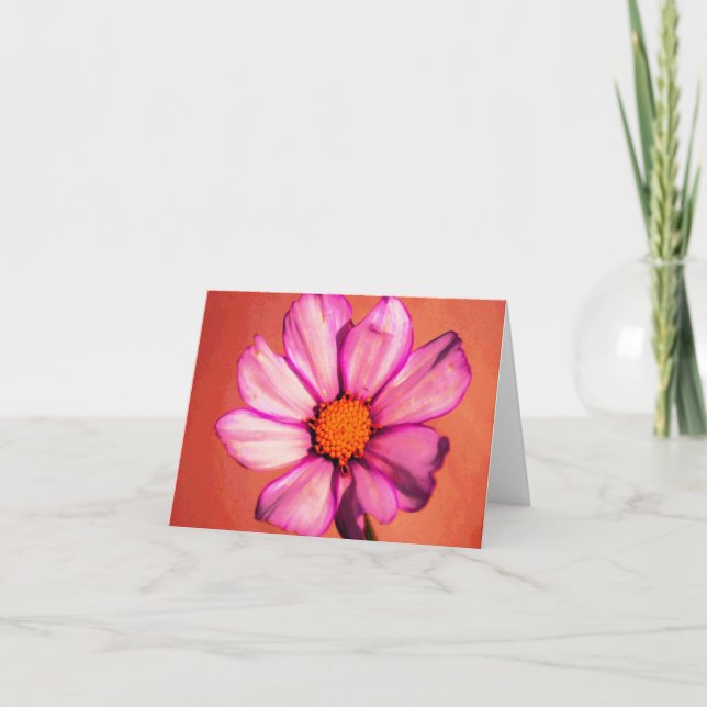 Carte pour notes Floral Orange (Devant)