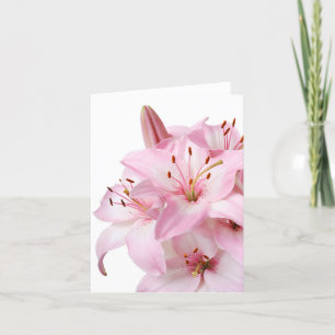 Carte pour notes floral rose Lily Blank